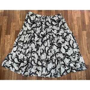 Presswick & Moore Smocked Waist‎ Tiered Skirt Paisley Print Casual Flowy 2X